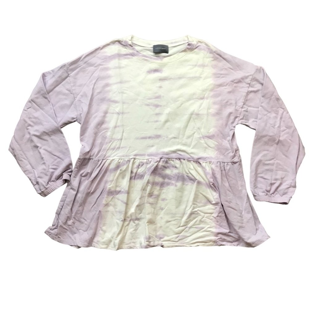 Hudson Gray Women's Purple Cotton Blend Tie Dye Long Sleeve Shirt Size Large USA